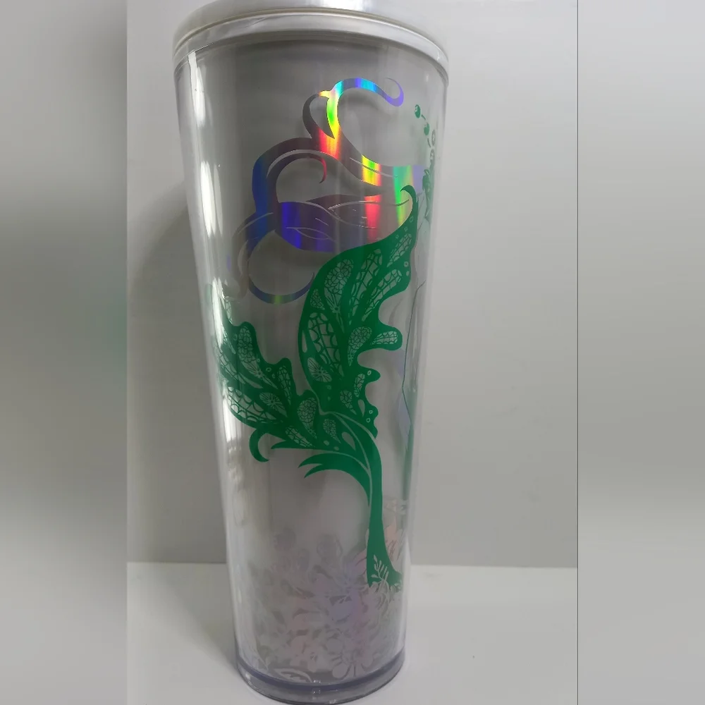 Starbucks Holiday Mint Pearl Cold Cup Tumbler 24oz Green White Mermaid - Picture 5 of 9